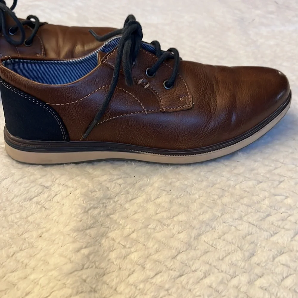 Max & Jake Kids Brown Faux Leather Oxford Dress Shoes Size 3M